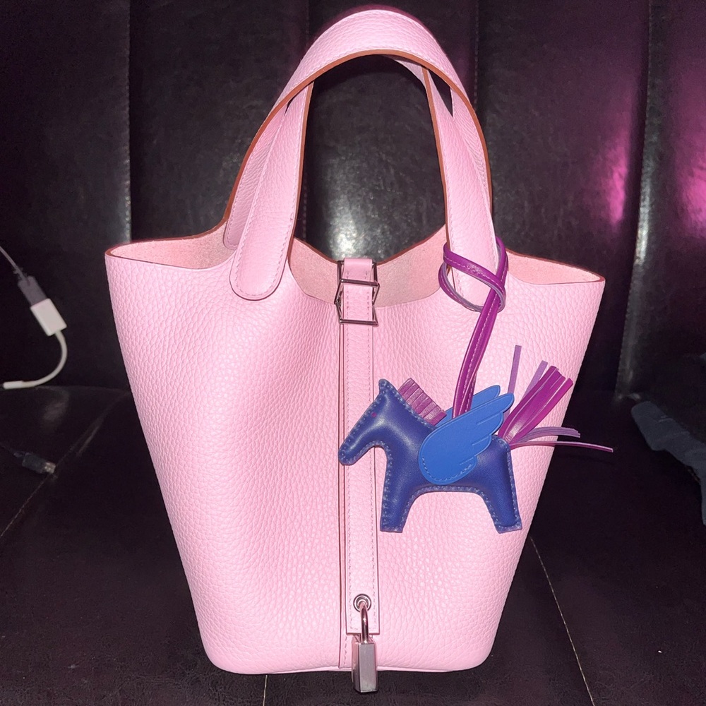 Hermes Picotin 18 Mauve Sylvestre silver hardware